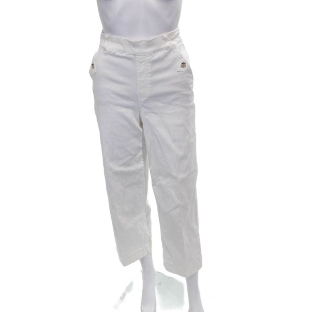 SPANX® Women Cropped White Cotton Pants Size S
